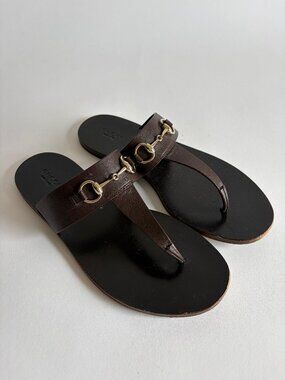 GUCCI HORSEBIT LEATHER SANDALS
